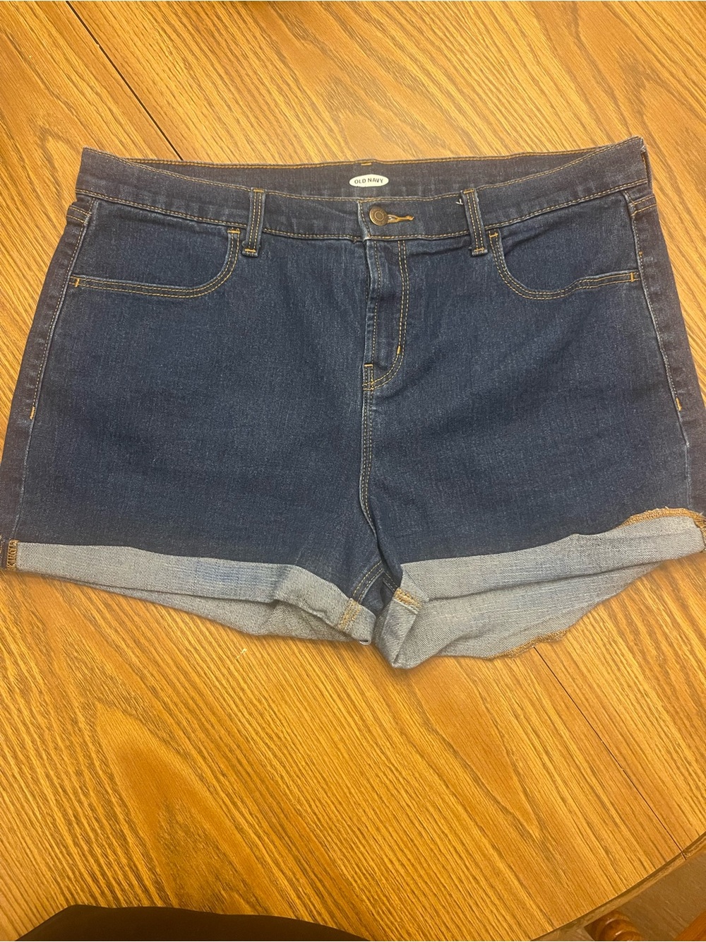 Old Navy Dark Blue Rolled-Hem Denim Shorts